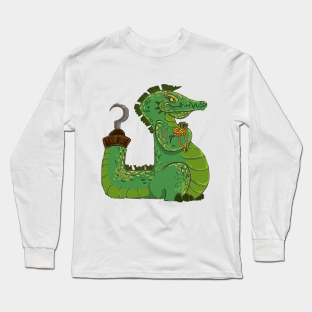 Pirate Crocodile Long Sleeve T-Shirt by MichelleVeneziano